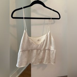Aritzia Wilfred great condition white silk tank top. Size large rarely worn